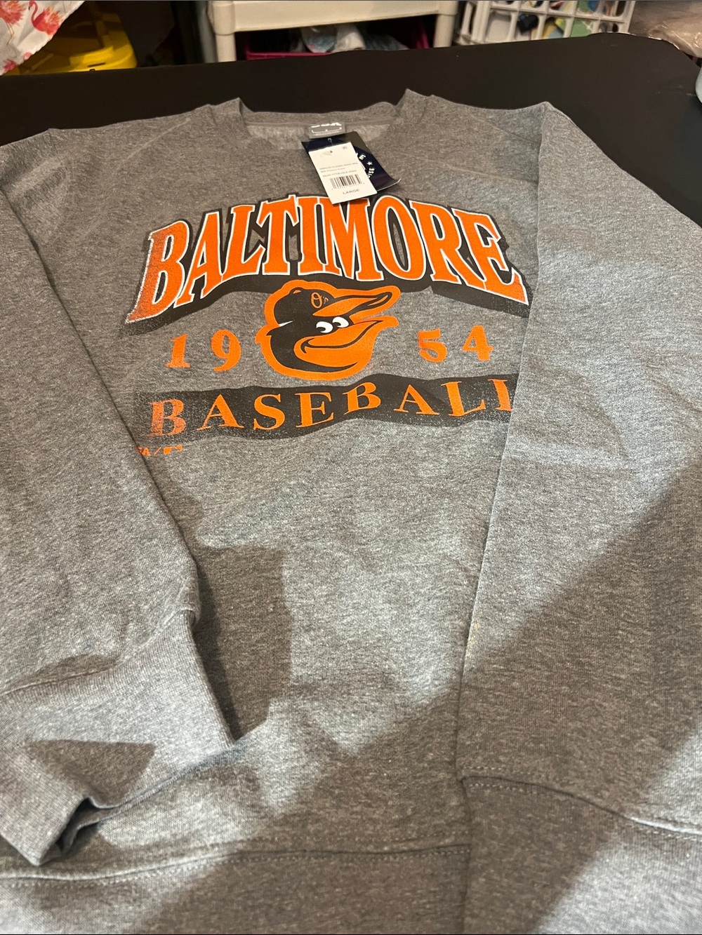 Baltimore Baseball Graphic Sweatshirt - Gray & Orange